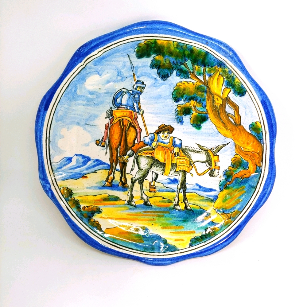Vintage Talavera Niveiro Spanish Plate Don Quixote